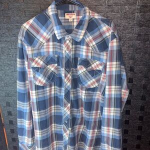 True religion Men's Multicolor Plaid Button Down Shirt size 3x /3tg